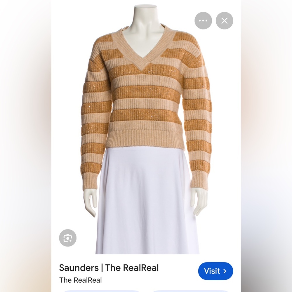 Saunders Collective Women's V-Neck Sweater - Cream